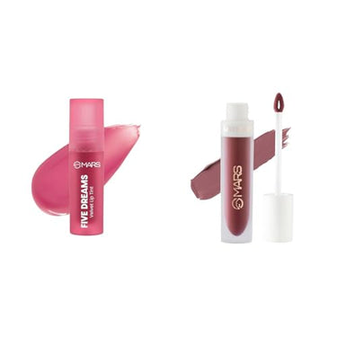 MARS Love Track Velvet Lip Tint (2.8ml) (FIVE DREAM) | Velvet Matte Finish Matte Liquid Lip Color | Long Lasting | Non-Transfer & Waterproof Lipstick for Women (4.5 ml) (08-Trend Train)